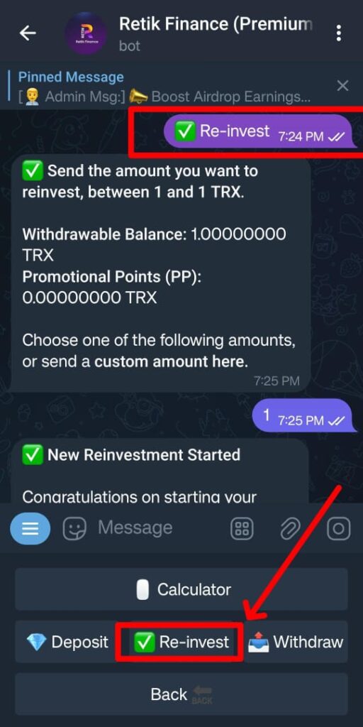 Retikfinance PREMIUM bot TRX kamaye