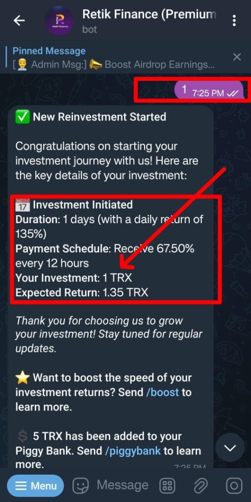 Retikfinance PREMIUM bot TRX kamaye