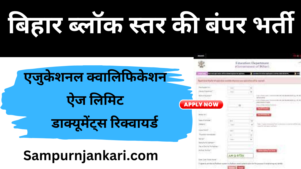 Bihar Bolck KRP New Vacancy 2024 | ब्लॉक स्तर की बंपर भर्ती के लिए Online आवेदन शुरू जाने सम्पूर्ण जानकारी |
