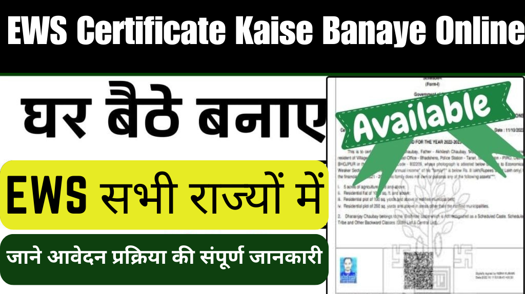 EWS Certificate Online Banaye 2024